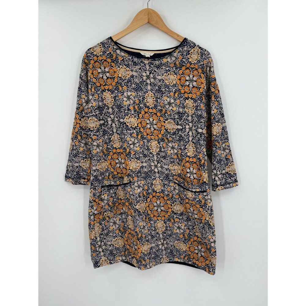 White Stuff Floral Tunic Top / Dress with Pockets | Navy Multi | UK 12 (Medium)